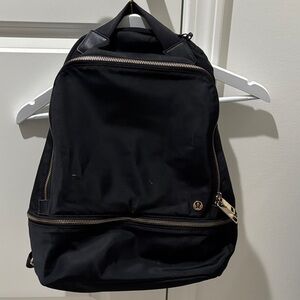 lululemon athletica Black Backpack with Gold Accents